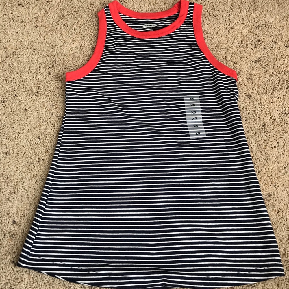 Navy and white stripe tank